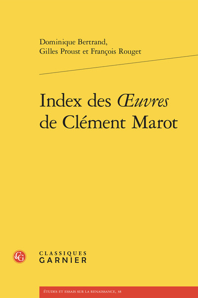 Picture of Index des oeuvres de Clément Marot
