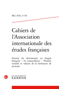 Picture of Cahiers de l'Association internationale des études françaises
