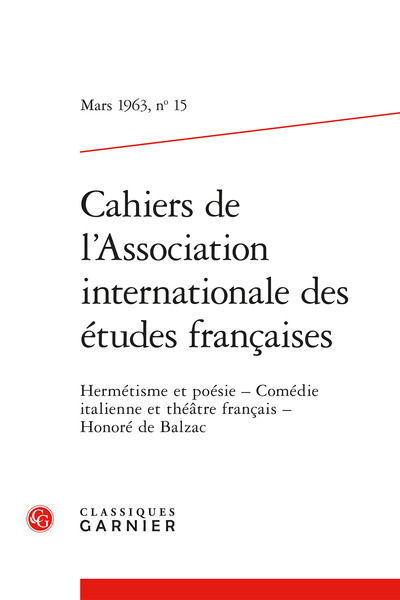 Picture of Cahiers de l'Association internationale des études françaises