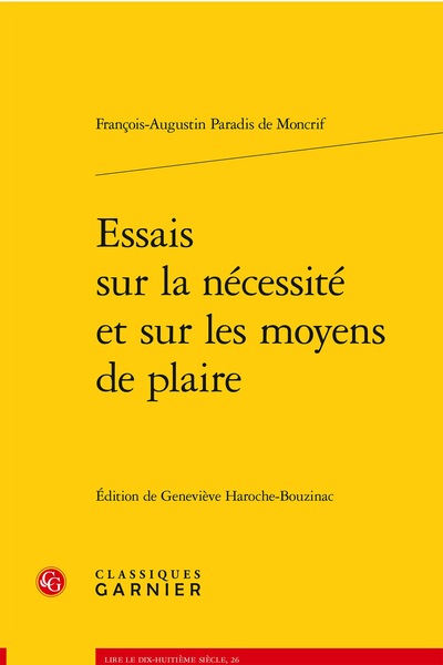 Picture of Essais sur la nécessité et sur les moyens de plaire