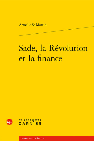 Picture of Sade, la Révolution et la finance