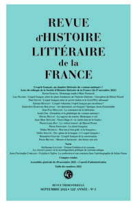 Picture of Revue d'Histoire littéraire de la France
