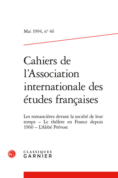 Image de Cahiers de l'Association internationale des études françaises