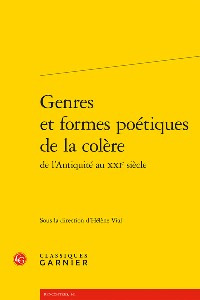 Picture of Genres et formes poétiques de la colère