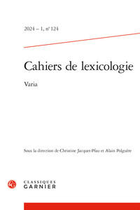 Picture of Cahiers de lexicologie