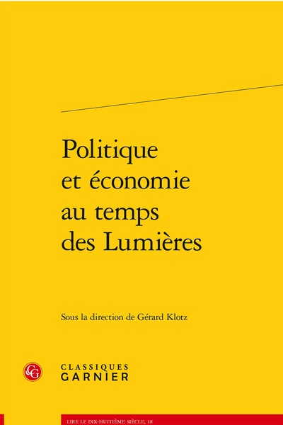Picture of Politique et économie au temps des Lumières