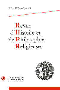 Image de Revue d'Histoire et de Philosophie Religieuses