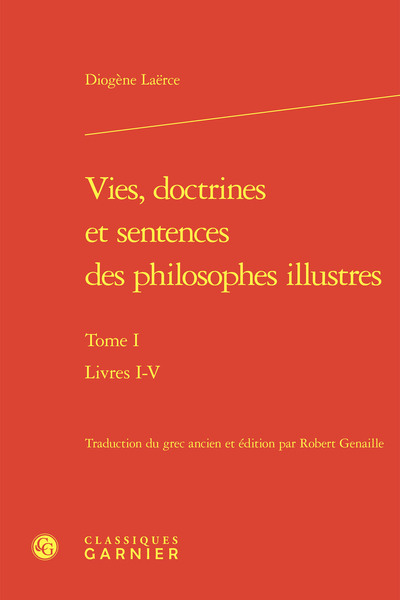 Picture of Vies, doctrines et sentences des philosophes illustres