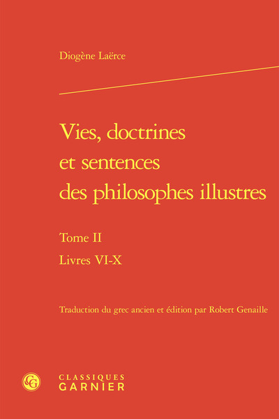 Picture of Vies, doctrines et sentences des philosophes illustres