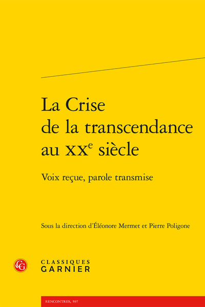 Image de La Crise de la transcendance au XXe siècle