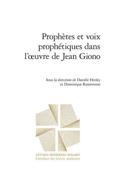 Picture of Prophètes et voix prophétiques dans l'oeuvre de Jean Giono