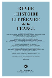 Image de Revue d'histoire littéraire de la France