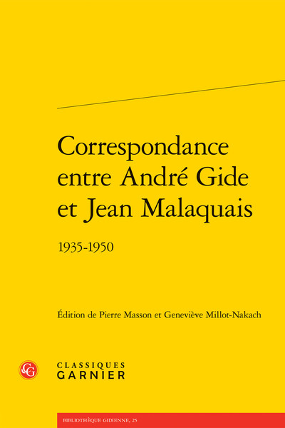 Picture of Correspondance entre André Gide et Jean Malaquais