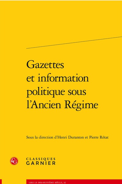 Picture of Gazettes et information politique sous l'Ancien Régime