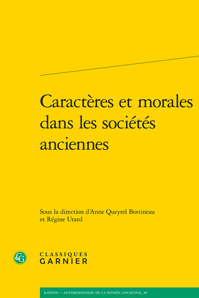 Picture of Caractères et morales dans les sociétés anciennes