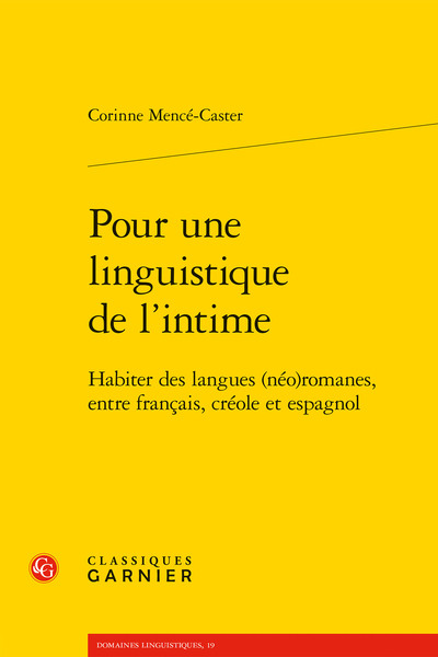 Image de Pour une linguistique de l'intime