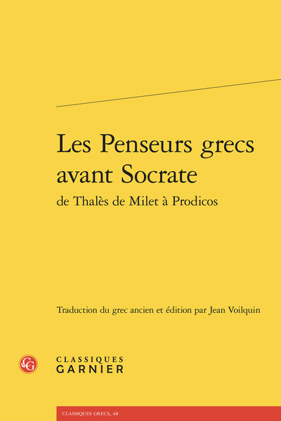 Picture of Les Penseurs grecs avant Socrate