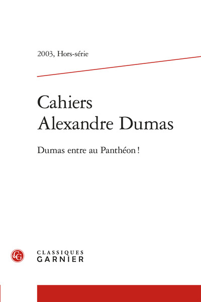Picture of Cahiers Alexandre Dumas