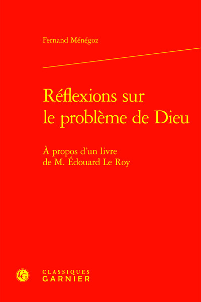 Image de Réflexions sur le problème de Dieu