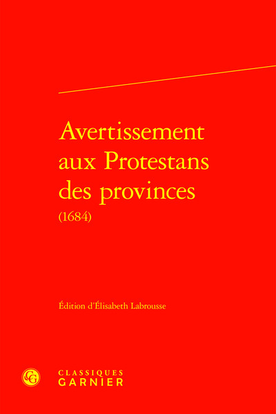 Image de Avertissement aux Protestans des provinces
