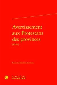Image de Avertissement aux Protestans des provinces
