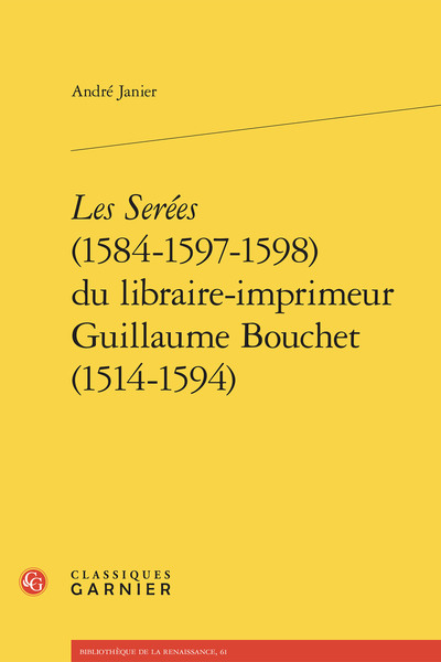 Image de Les Serées (1584-1597-1598) du libraire-imprimeur Guillaume Bouchet (1514-1594)