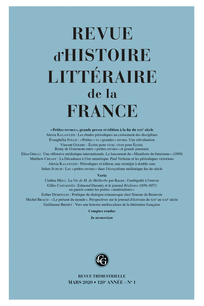 Picture of Revue d'Histoire littéraire de la France