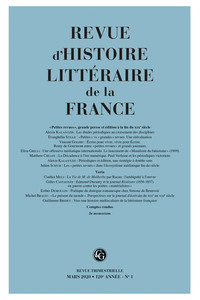 Picture of Revue d'Histoire littéraire de la France
