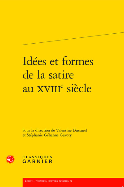 Picture of Idées et formes de la satire au XVIIIe siècle