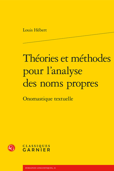 Image de Théories et méthodes pour l'analyse des noms propres