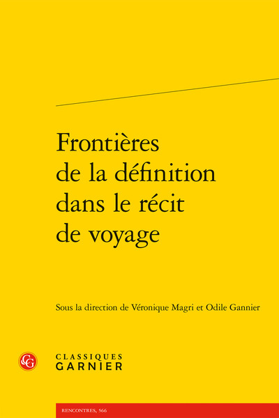 Image de Frontières de la définition dans le récit de voyage
