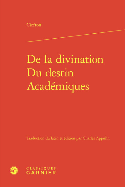 Image de De la divination - Du destin - Académiques