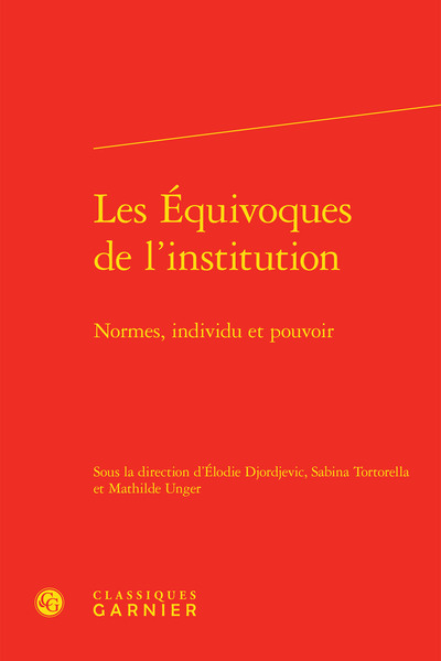 Image de Les Équivoques de l'institution