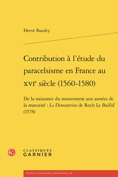 Picture of Contribution à l'étude du paracelsisme en France au XVIe siècle (1560-1580)
