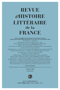 Image de Revue d'Histoire littéraire de la France