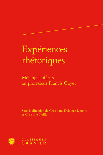 Image de Expériences rhétoriques