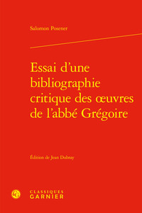 Picture of Essai d'une bibliographie critique des oeuvres de l'abbé Grégoire