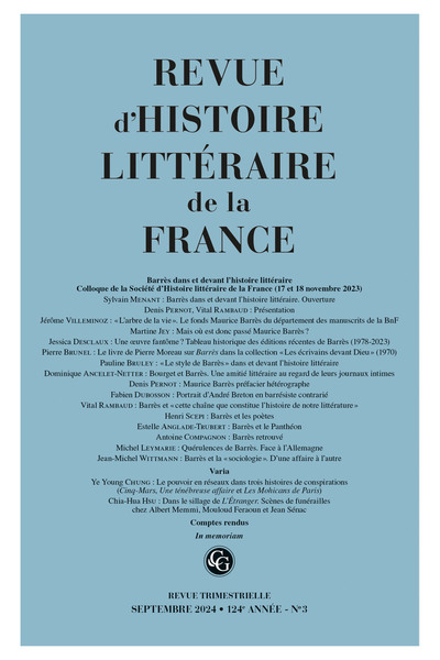 Picture of Revue d'Histoire littéraire de la France
