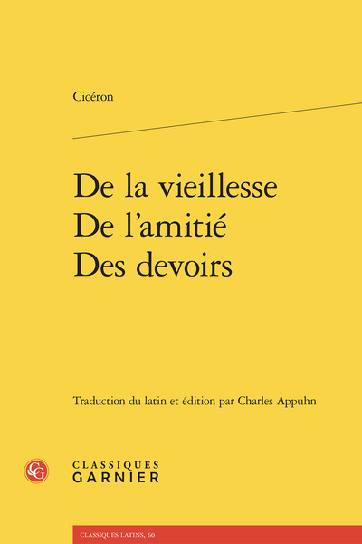 Picture of De la vieillesse - De l'amitié - Des devoirs