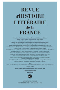 Image de Revue d'Histoire littéraire de la France