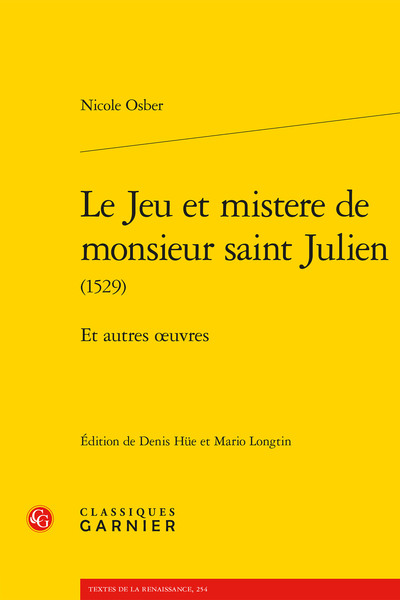 Picture of Le Jeu et mistere de monsieur saint Julien