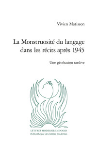 Picture of La Monstruosité du langage dans les récits après 1945
