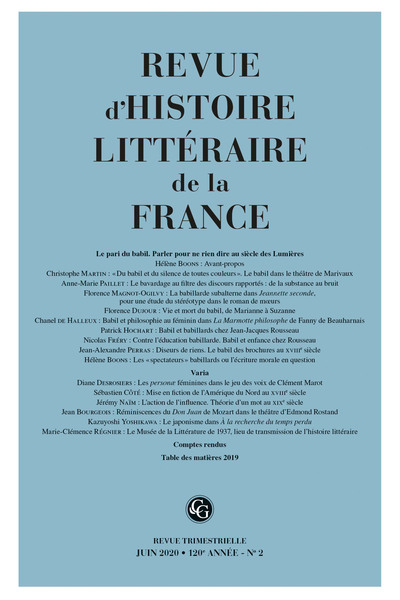 Picture of Revue d'Histoire littéraire de la France