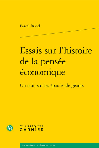 Image de Essais sur l'histoire de la pensée économique