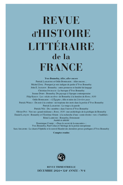 Picture of Revue d'Histoire littéraire de la France