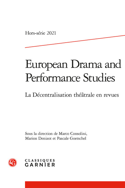 Image de European Drama and Performance Studies