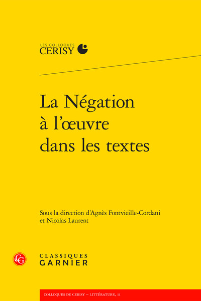 Picture of La Négation à l'oeuvre dans les textes