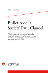 Picture of Bulletin de la Société Paul Claudel