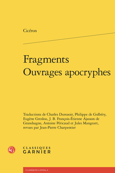 Picture of Fragments. Ouvrages apocryphes.
