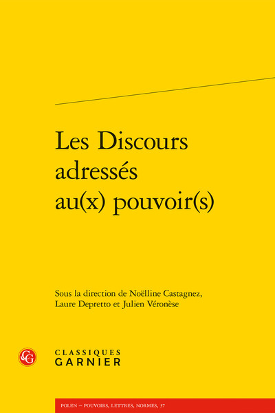 Picture of Les Discours adressés au(x) pouvoir(s)